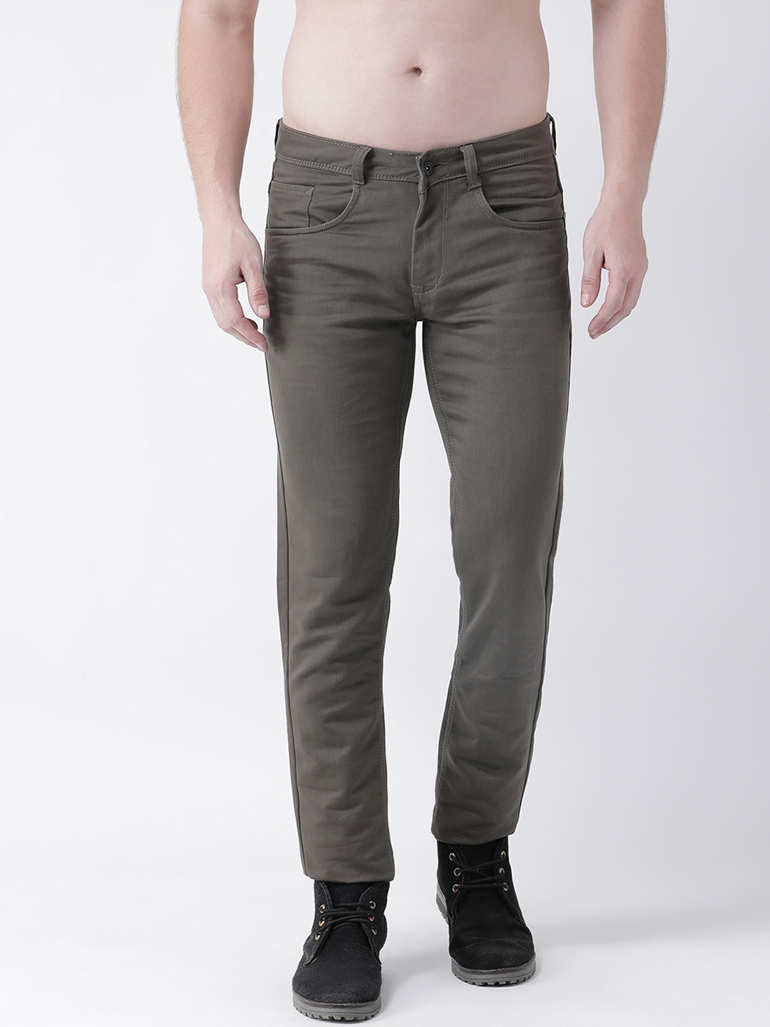 

Rex Straut Jeans Men Brown Tapered Fit Mid-Rise Clean Look Stretchable Jeans