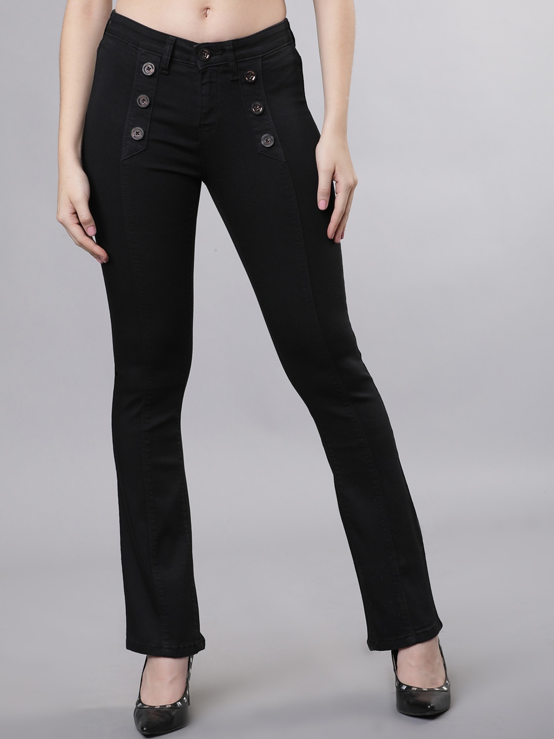 

Tokyo Talkies Women Black Slim Fit Mid-Rise Clean Look Stretchable Jeans