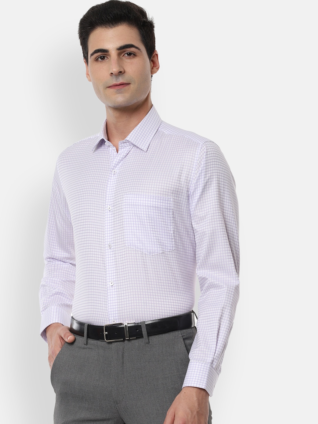 

Van Heusen Men Purple Regular Fit Checked Formal Shirt