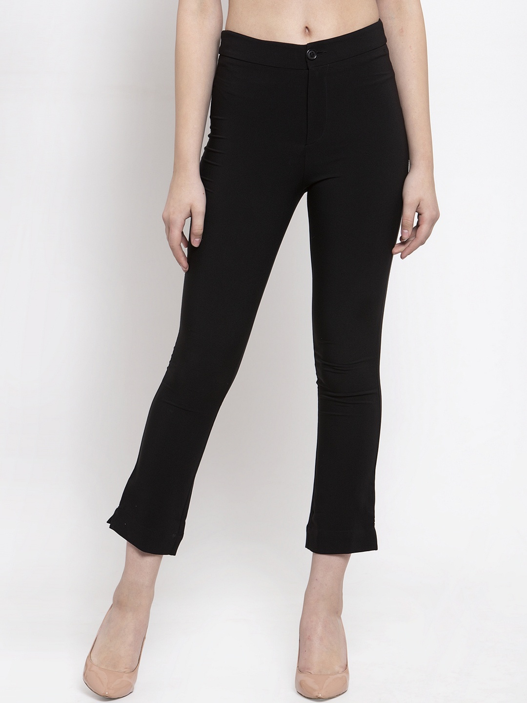 

Gipsy Women Black Loose Fit Solid Cigarette Trousers