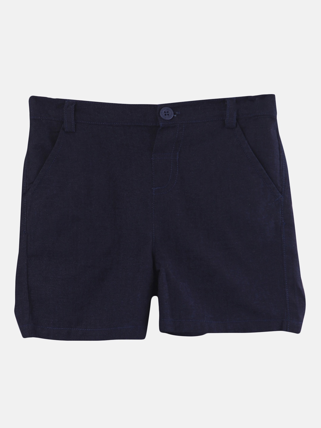 

Beebay Boys Navy Blue Solid Regular Fit Regular Shorts
