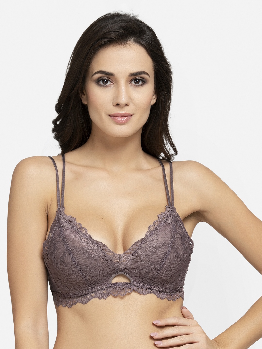 

AVANT-GARDE PARIS Mauve Lace Non-Wired Lightly Padded Push-Up Bra 662748958380