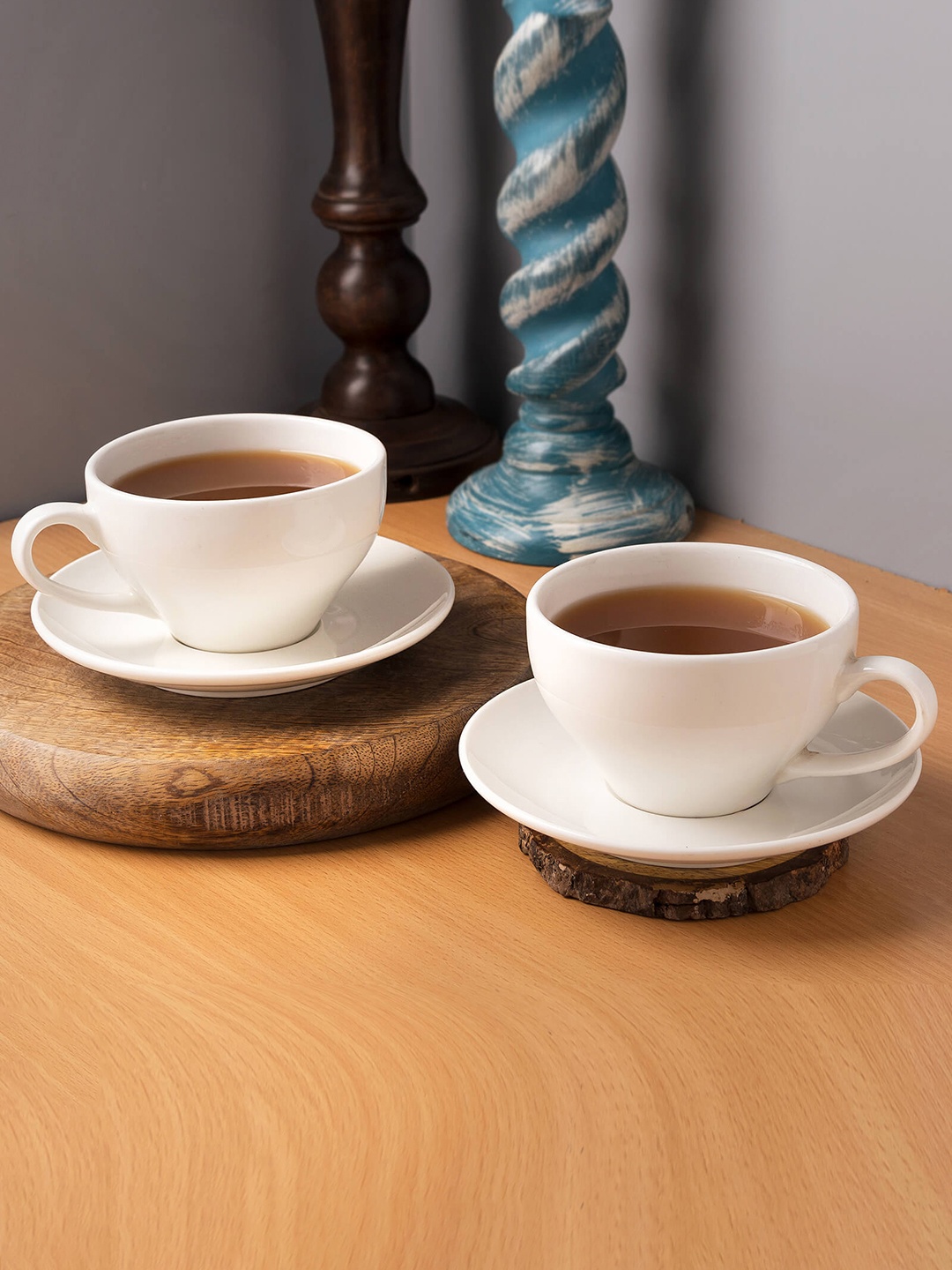 

Homesake Set Of 2 White Solid Porcelain Cups and Saucers 240 ml