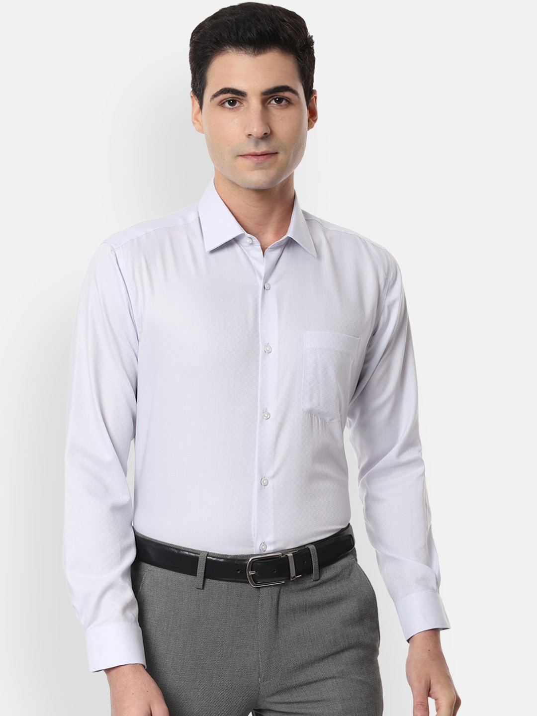

Van Heusen Men White Regular Fit Self Design Formal Shirt