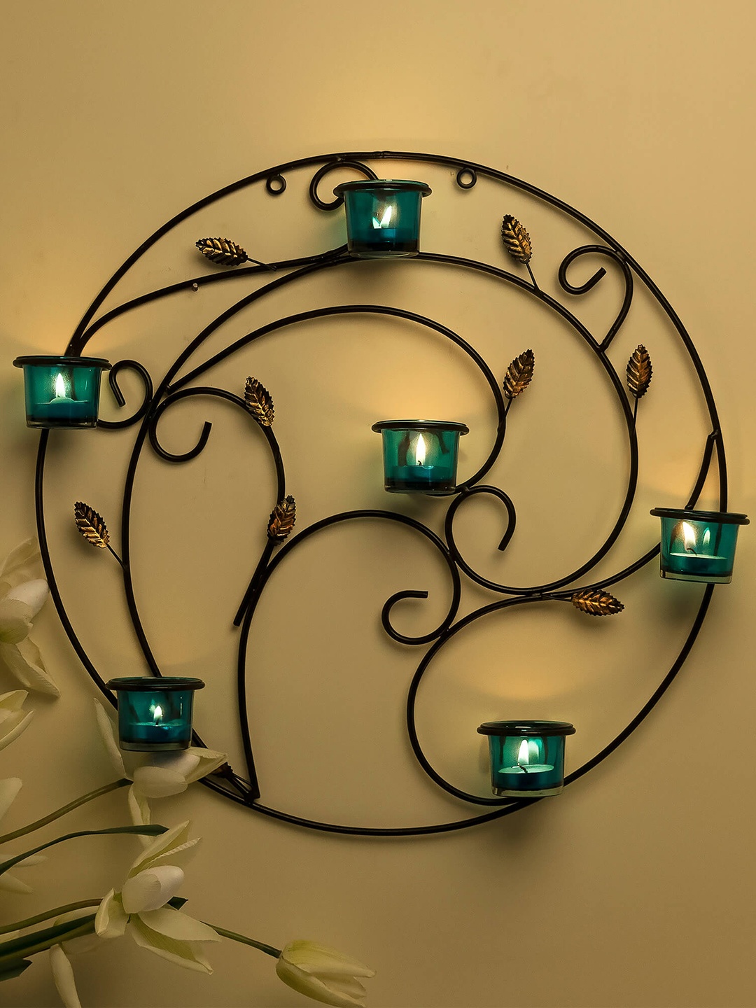

Homesake Black & Green Tealight Candle Holder