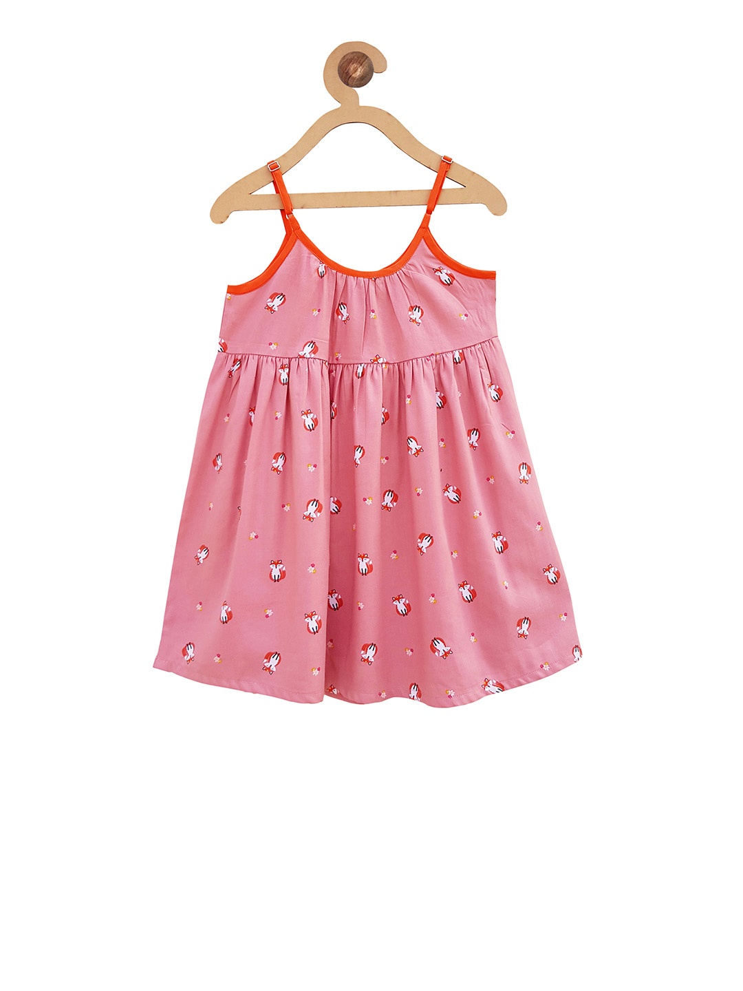 

Campana Girls Pink Printed Empire Dress