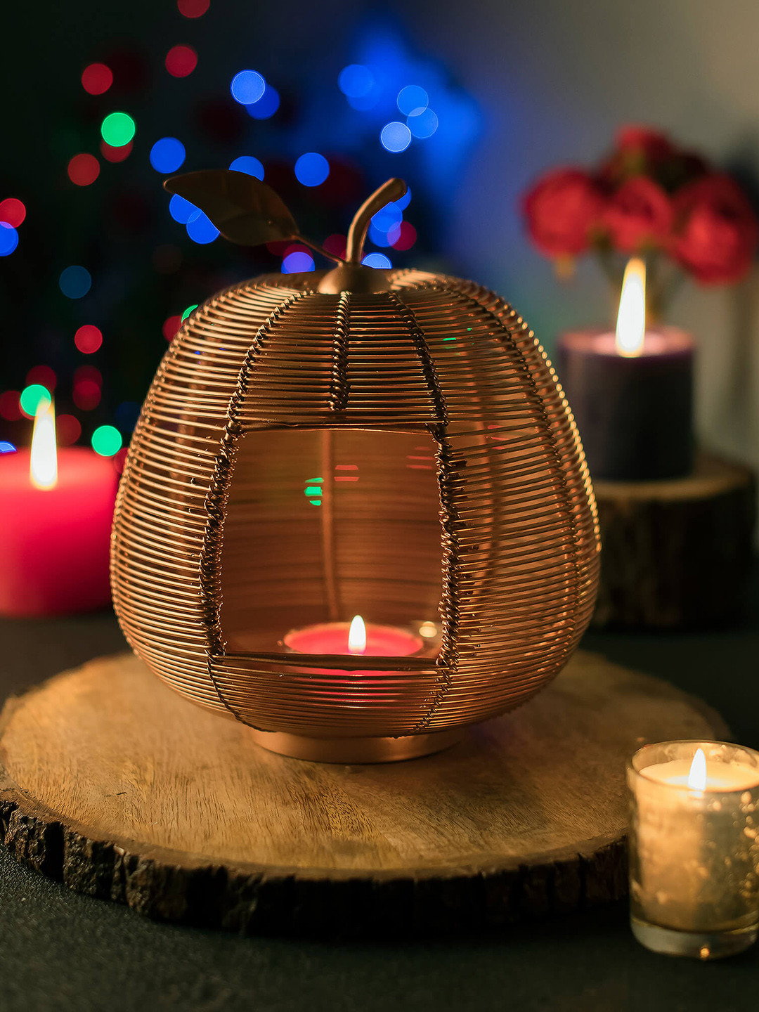 

Homesake Rose Gold-Toned Apple Shaped Candle Holder