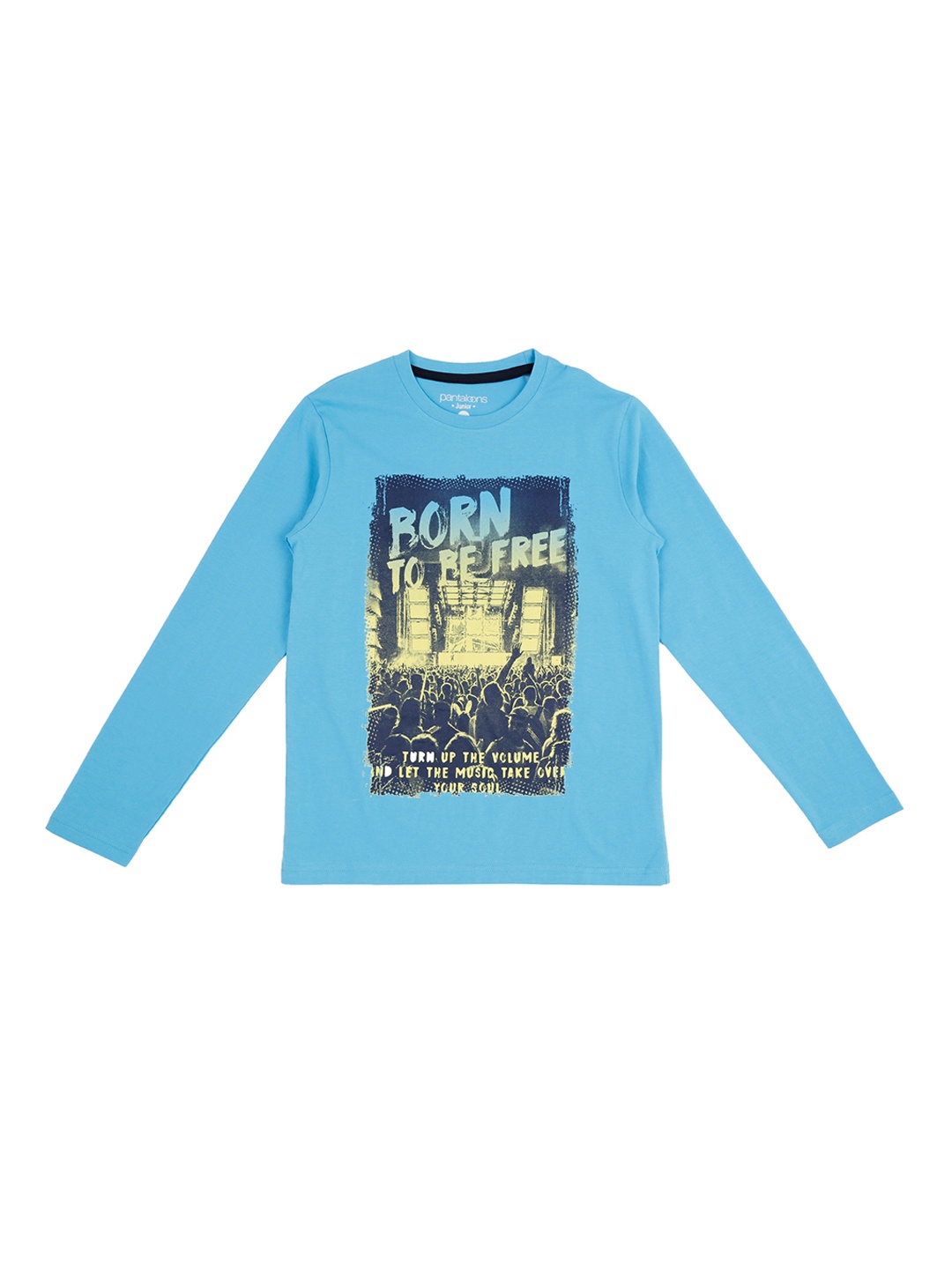 

Pantaloons Junior Boys Blue Printed Round Neck T-shirt