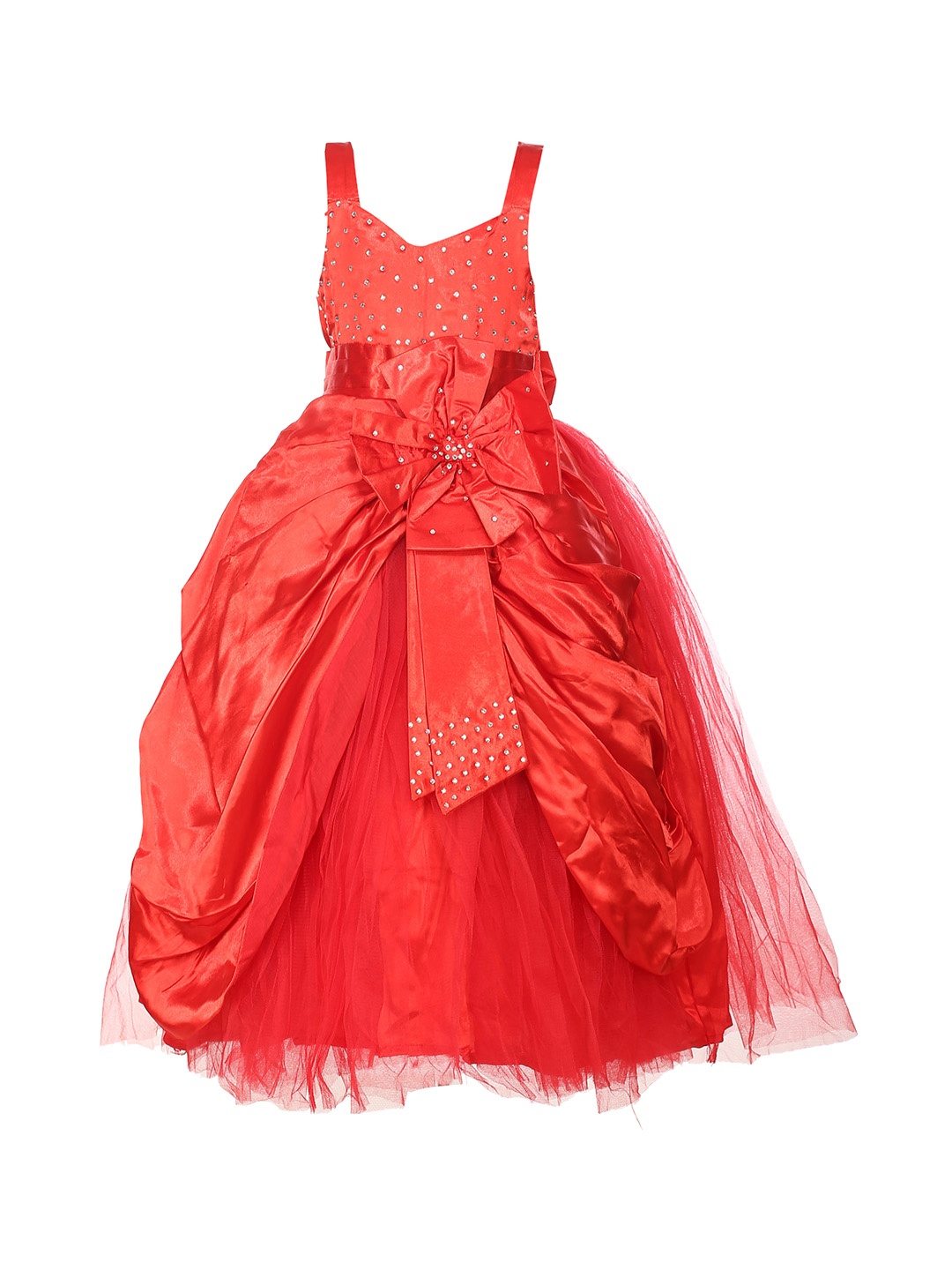 

Samsara Couture Girls Red Embellished Fit and Flare Dress