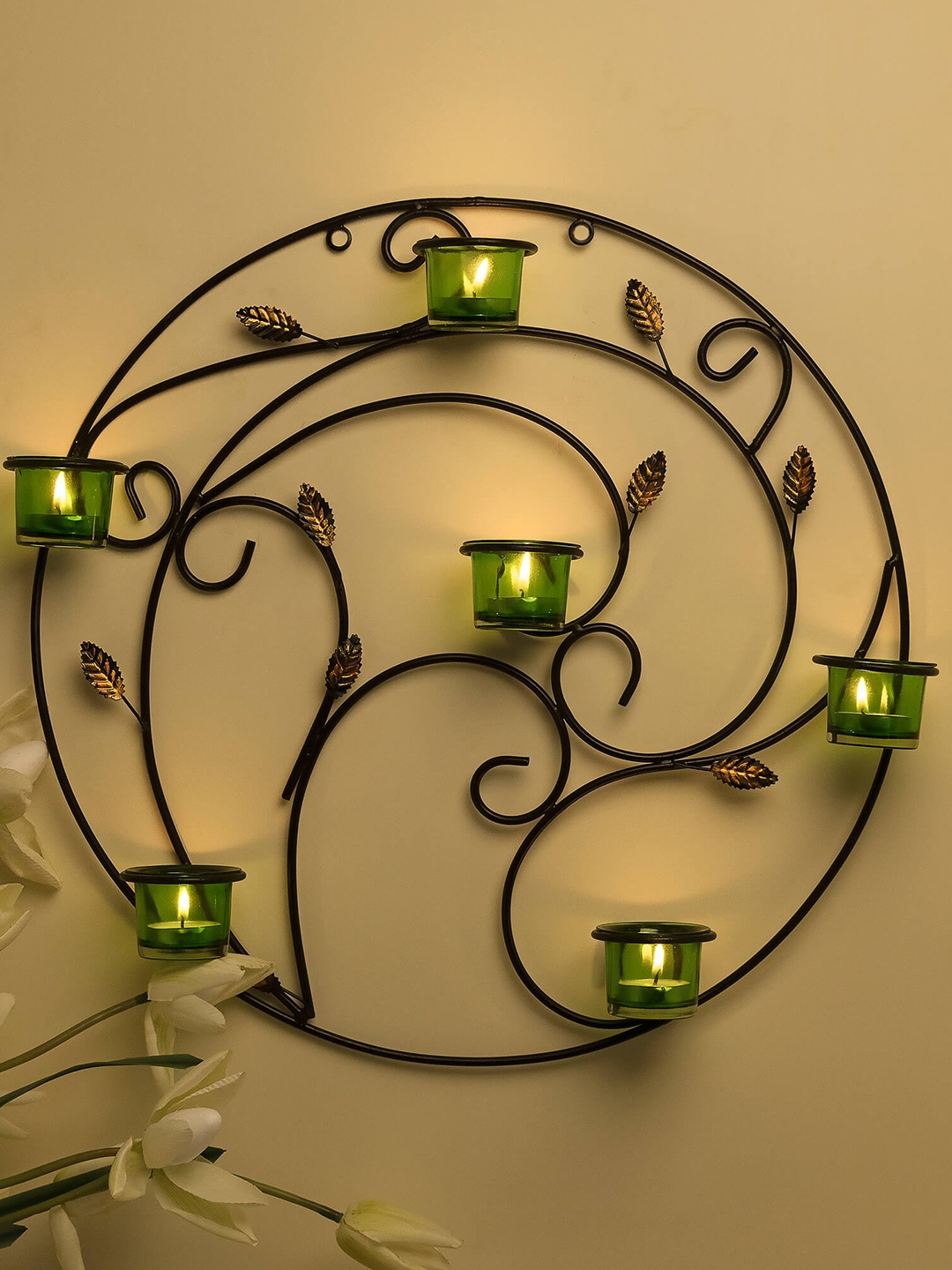 

Homesake Black & Green Tealight Candle Holder