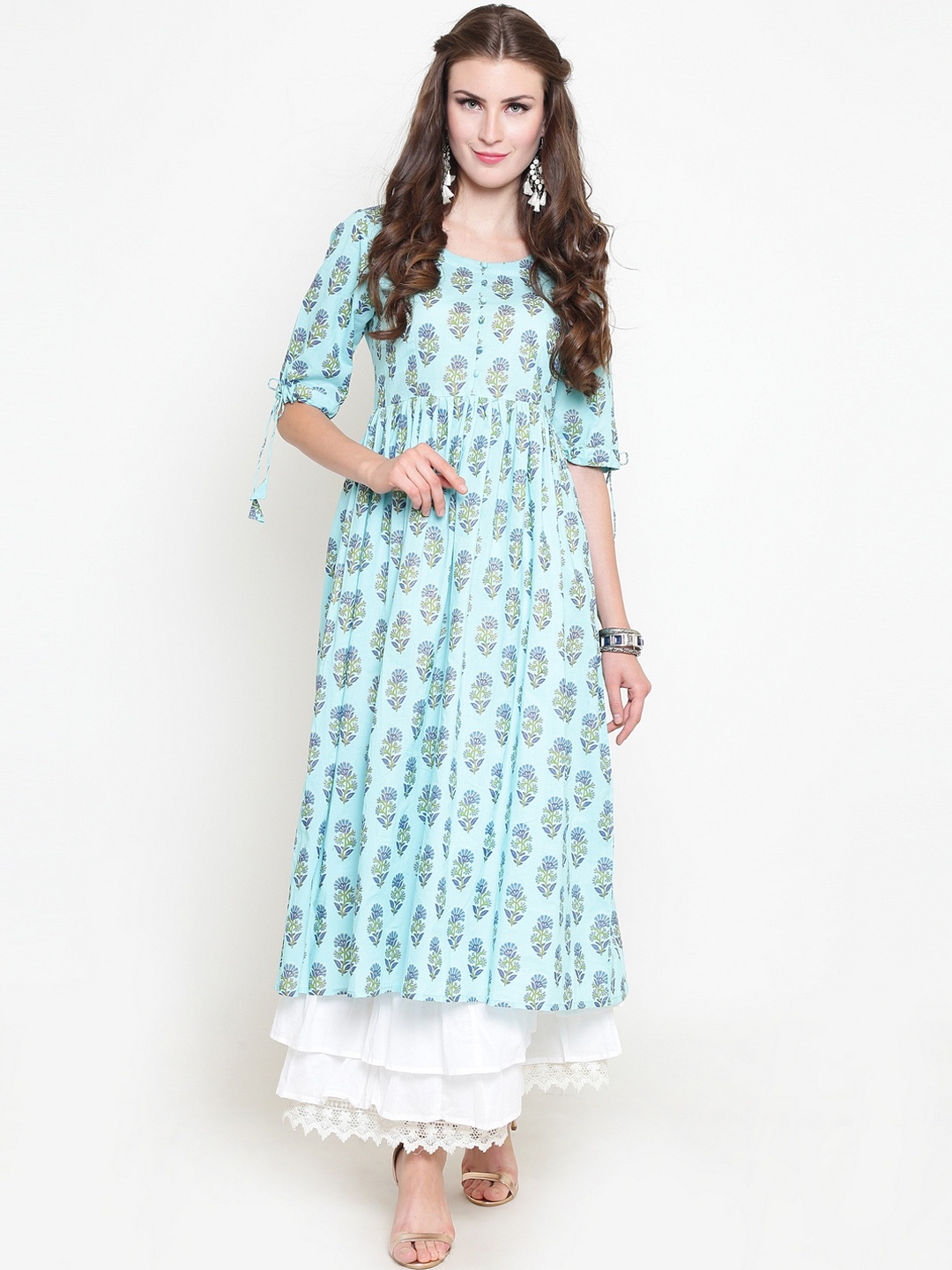 

Sera Women Blue Printed Anarkali Kurta