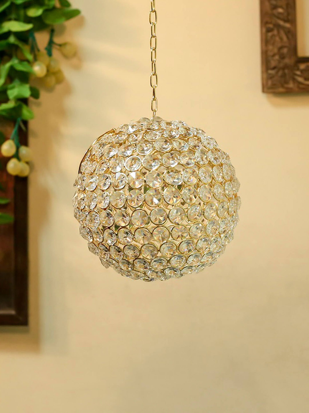

Homesake Gold-Toned Crystal Hanging Ball Showpiece