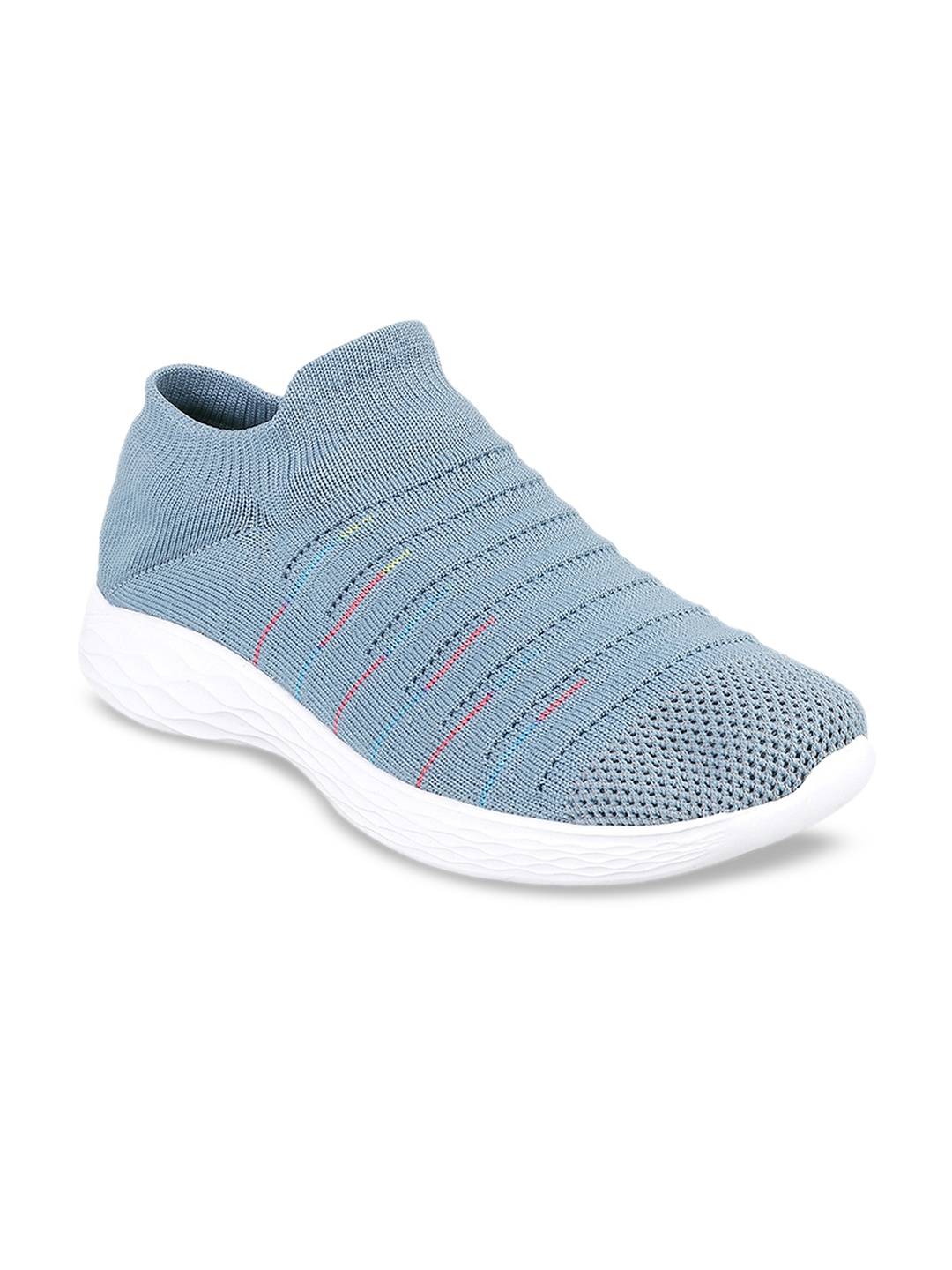 Metro Women Blue Slip-On Sneakers