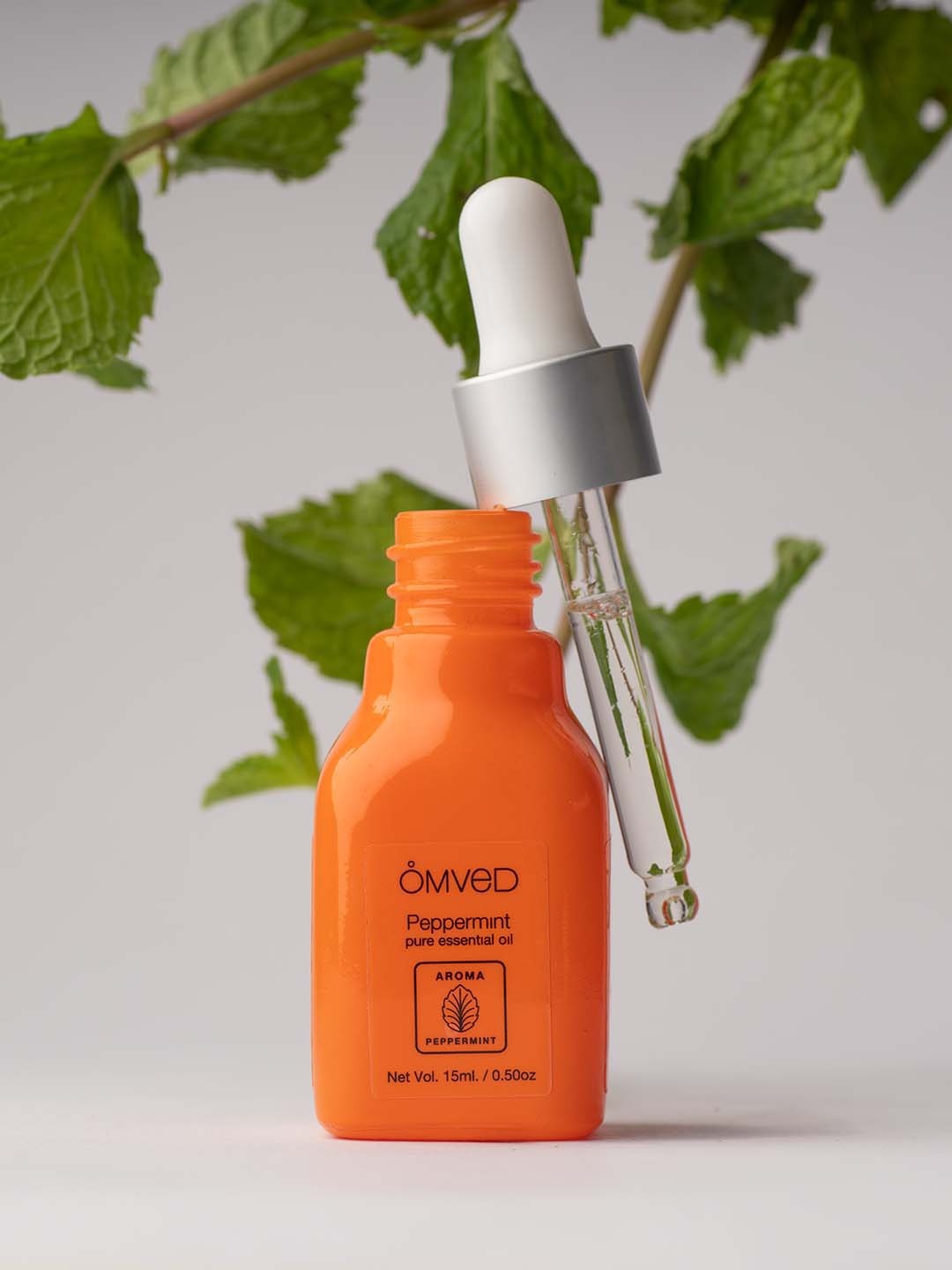 Omved Unisex Peppermint Pure Essential Oil 15 ml, Orange