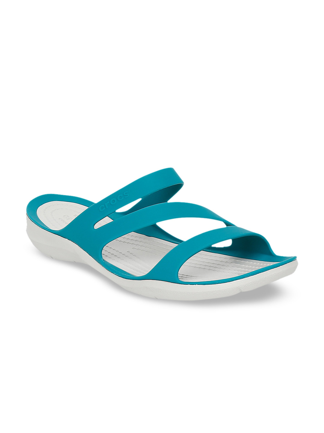 

Crocs Swiftwater Women Green Solid Open Toe Flats
