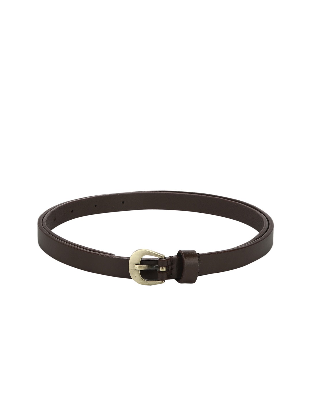 

Aditi Wasan Women Coffee Brown Solid Slim Leather Belt