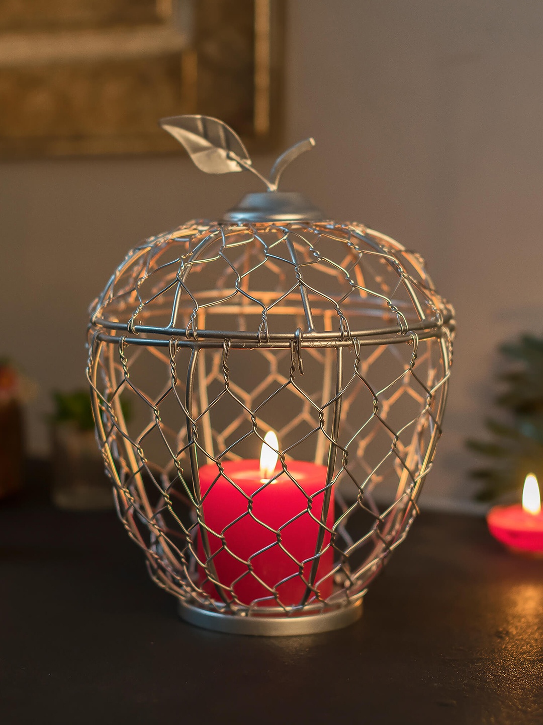 

Homesake Silver-Toned Apple Shaped Candle Holder
