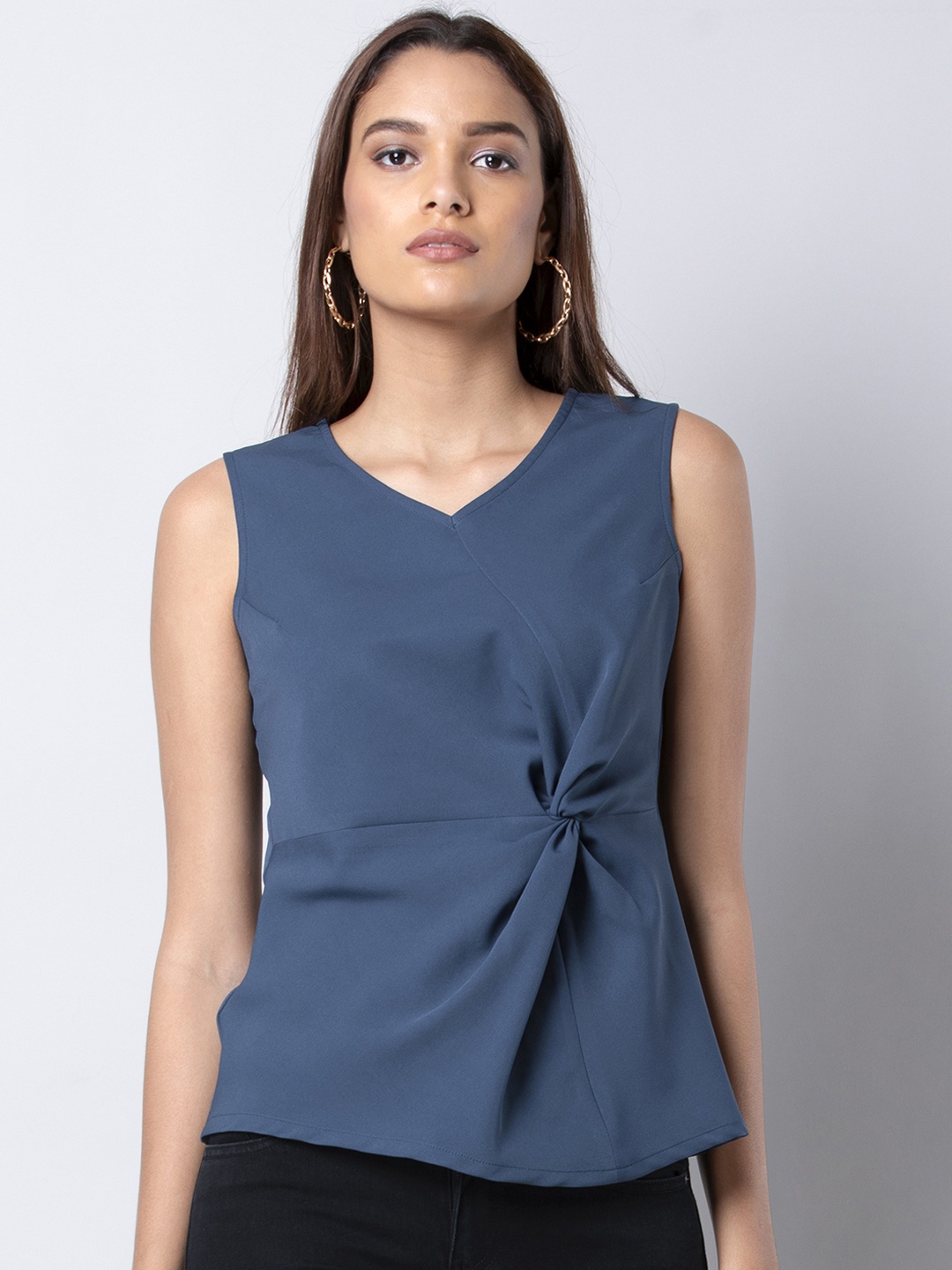

FabAlley Women Blue Solid Top