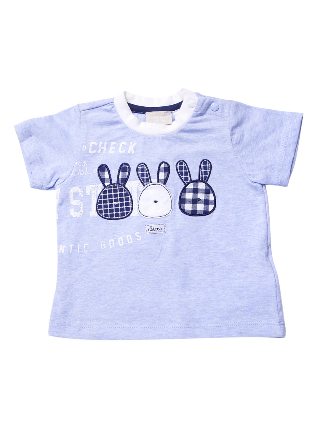 

Chicco Boys Blue Printed Round Neck Pure Cotton T-shirt