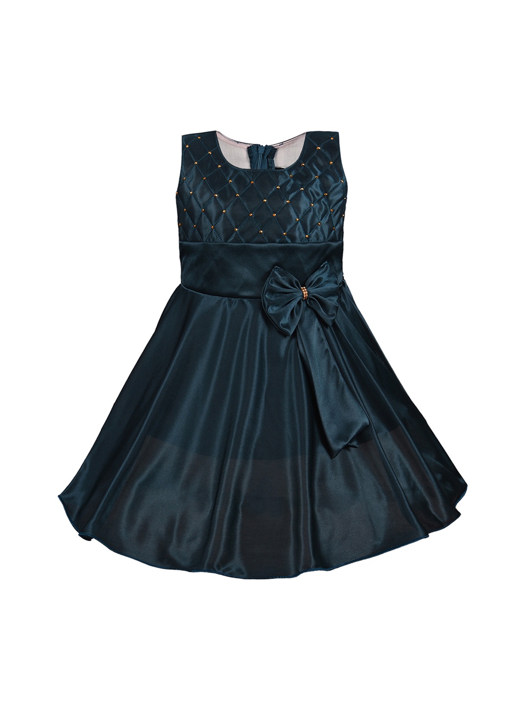

Wish Karo Girls Teal Green Embellished Fit and Flare Dress