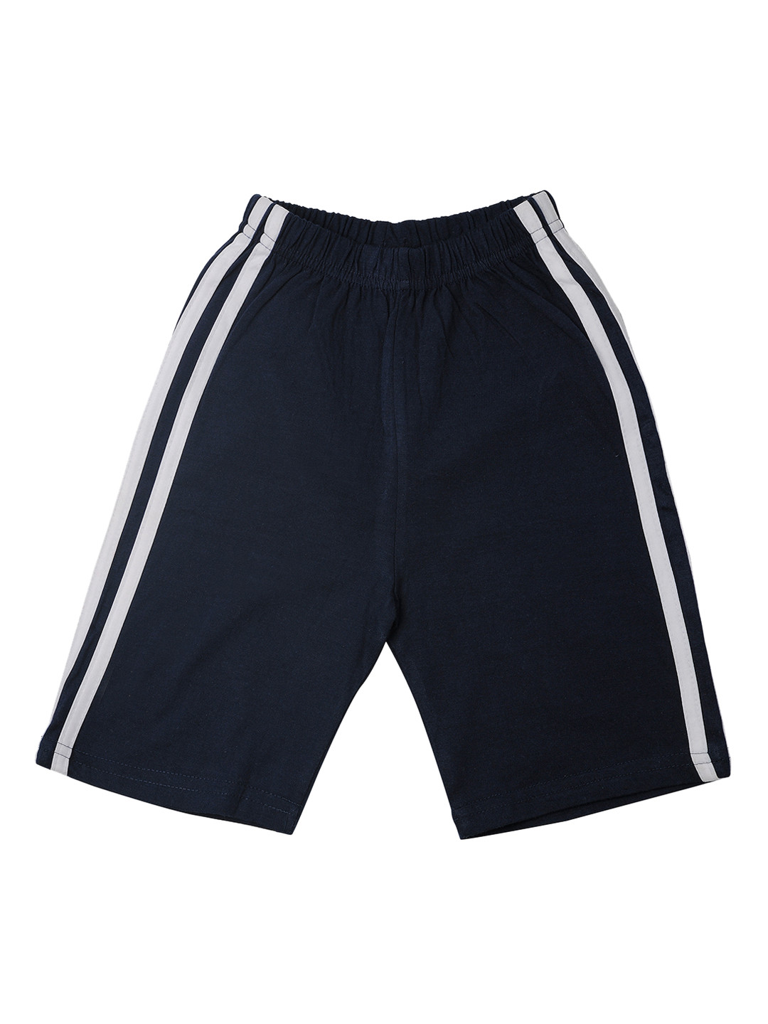 

TINY HUG Boys Navy Blue Striped Regular Fit Regular Shorts