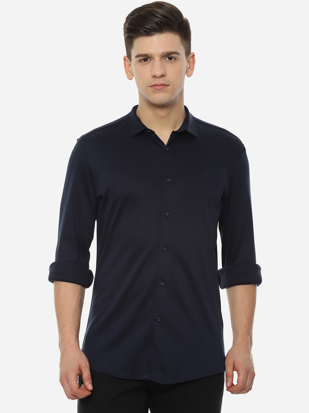 

Allen Solly Men Navy Blue Slim Fit Solid Formal Shirt