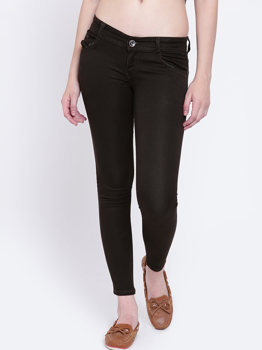 

High Star Women Brown Slim Fit Mid-Rise Clean Look Stretchable Jeans