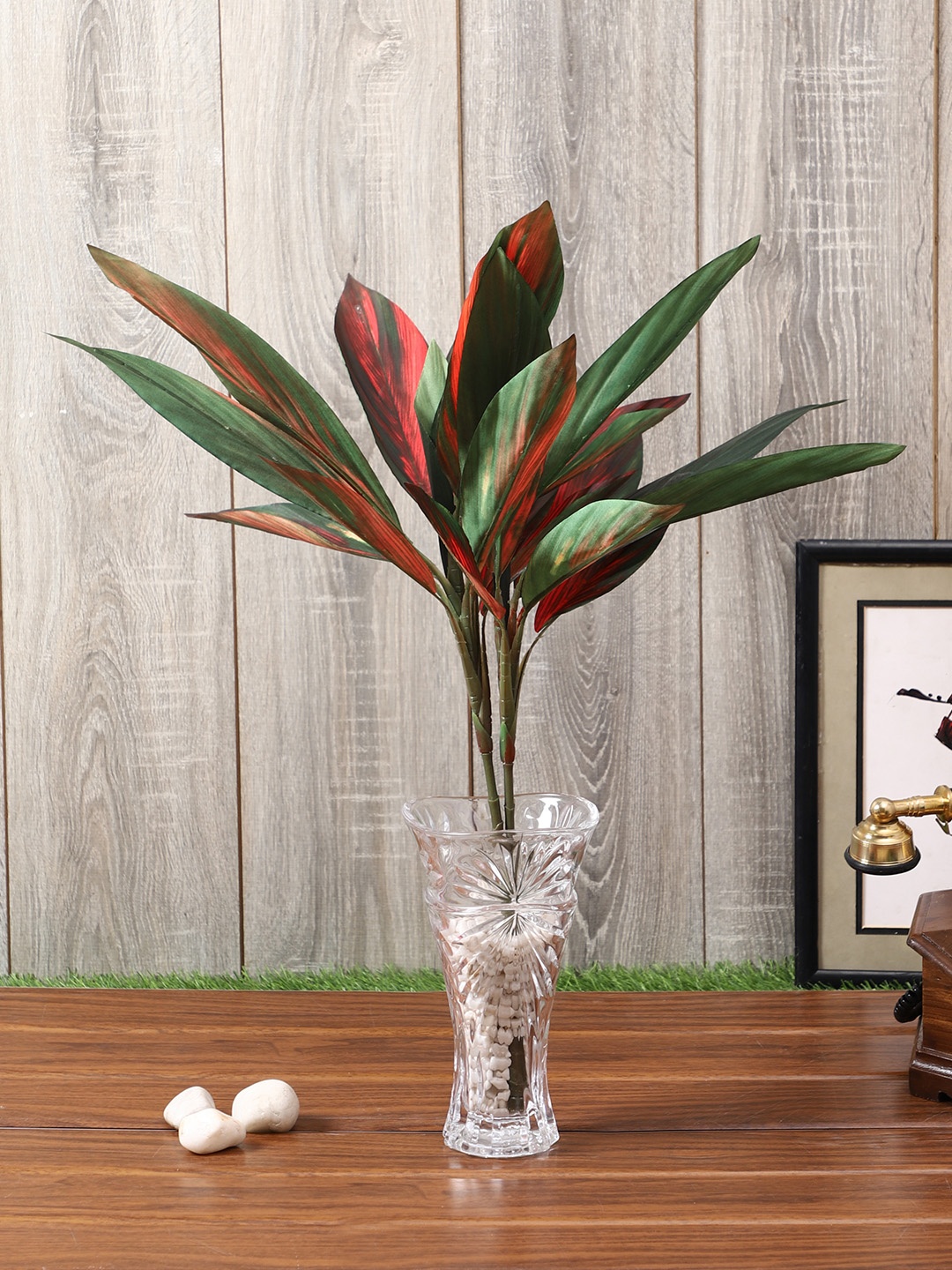 

PolliNation Green Red Set of 2 Artificial Draceana Plant