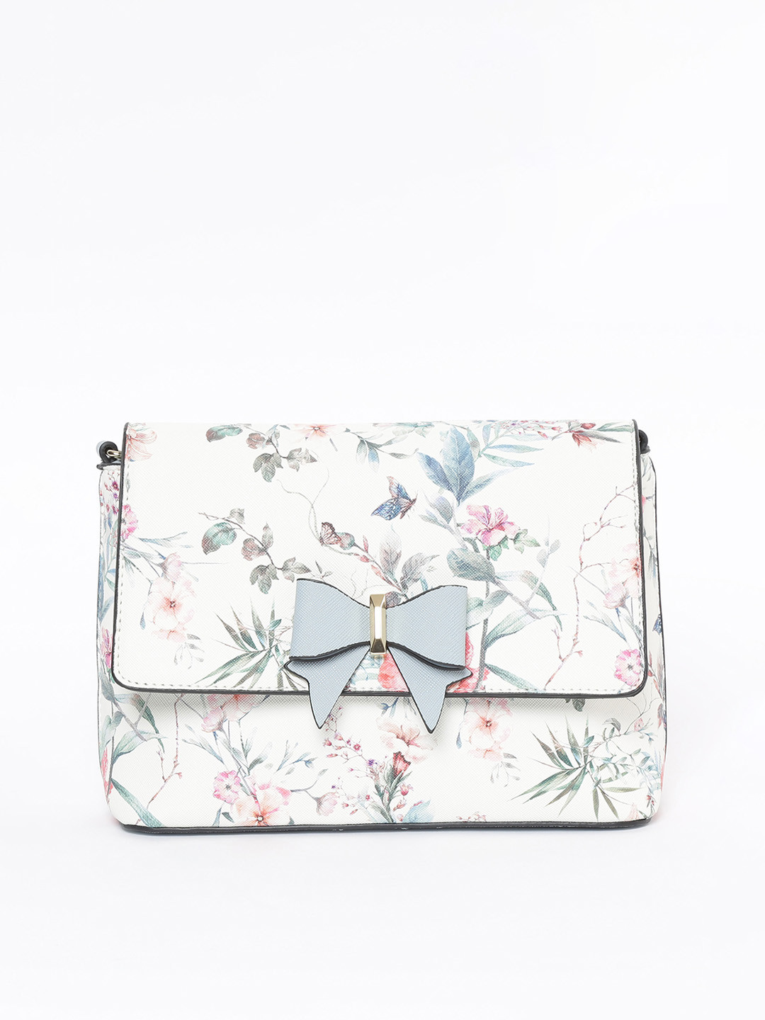 

Ginger by Lifestyle White & Blue Printed Sling Bag