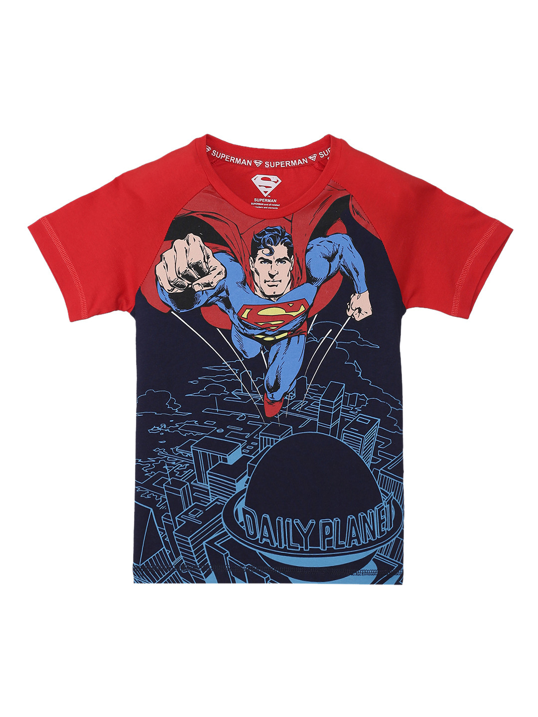 

Kids Ville Superman featured Red Tshirt for Boys