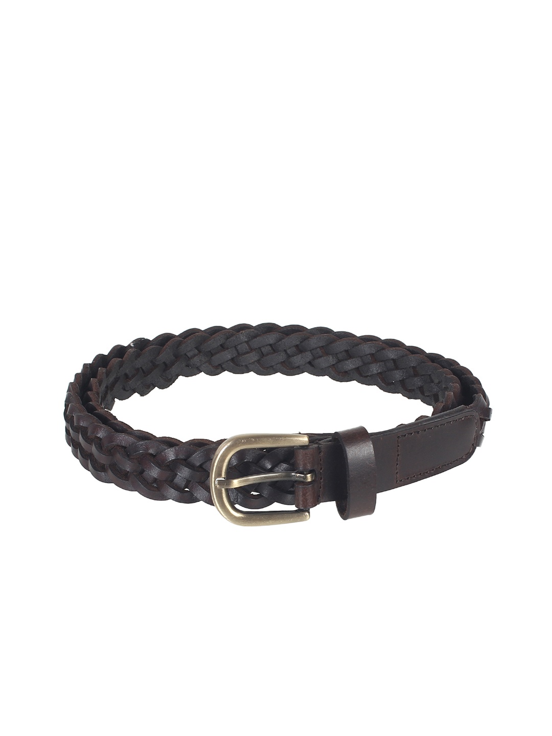 

Aditi Wasan Women Black Leather Braided Belt
