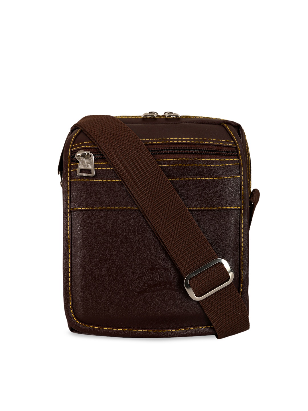 

Leather World Brown Solid Sling Bag