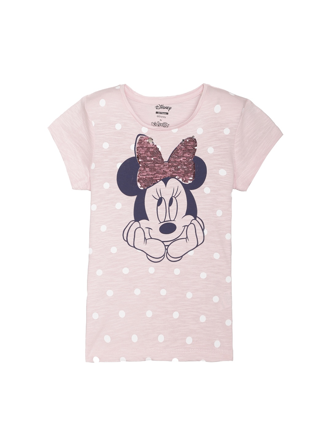 

Kids Ville Mickey & Friends Featured Girls Pink Embellished T-shirt