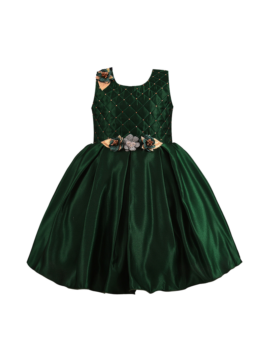 

Wish Karo Girls Green Embellished Fit and Flare Dress