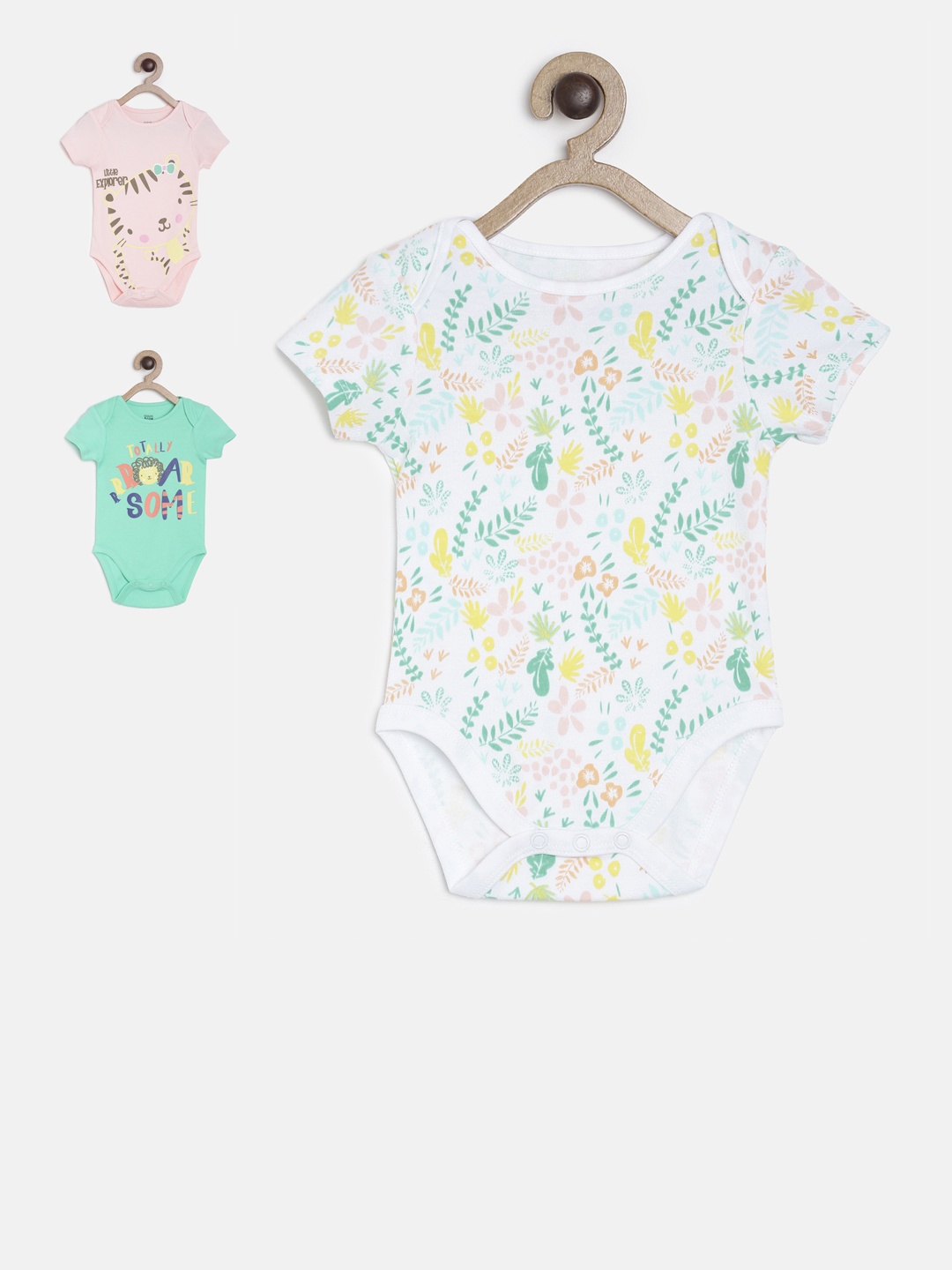

MINI KLUB Infant Girls White & Green Body Suits