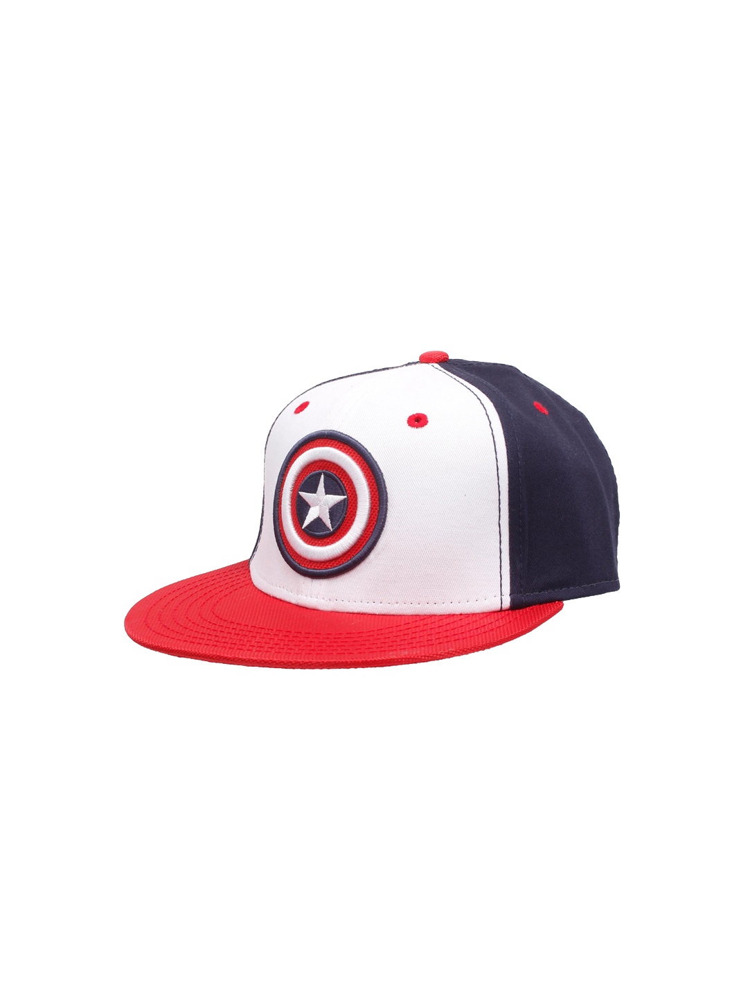 

Free Authority Men White & Navy Blue Captain America Printed Baseball Cap