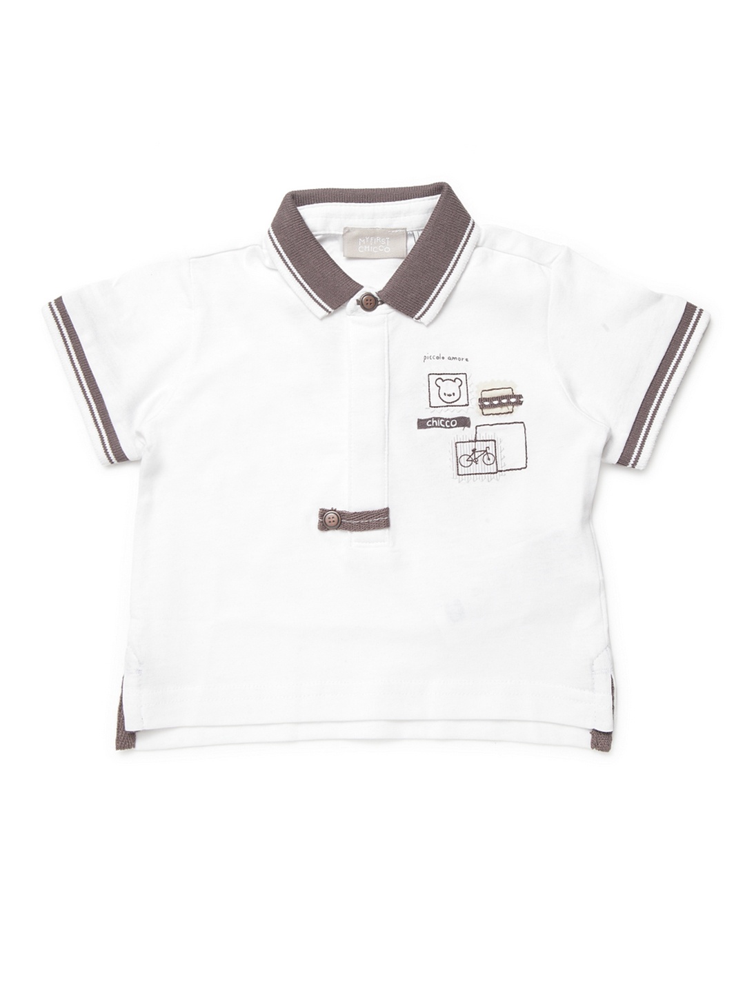 

Chicco Boys White Solid Polo Collar Pure Cotton T-shirt