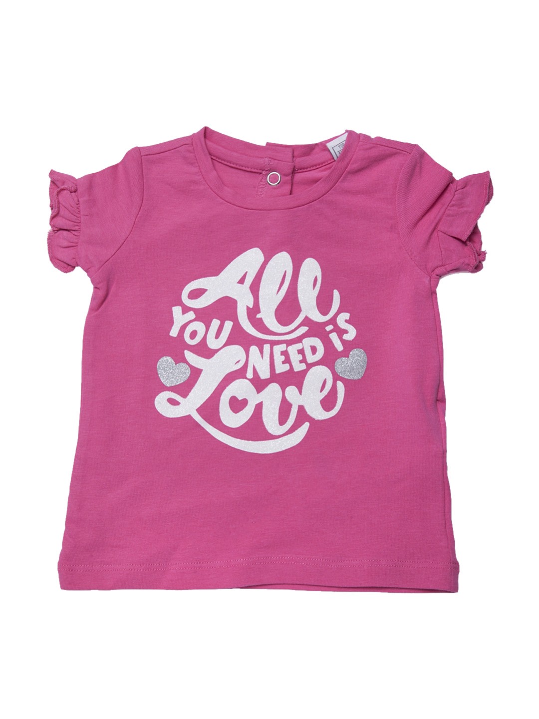 

Chicco Girls Pink & White Printed Round Neck Top