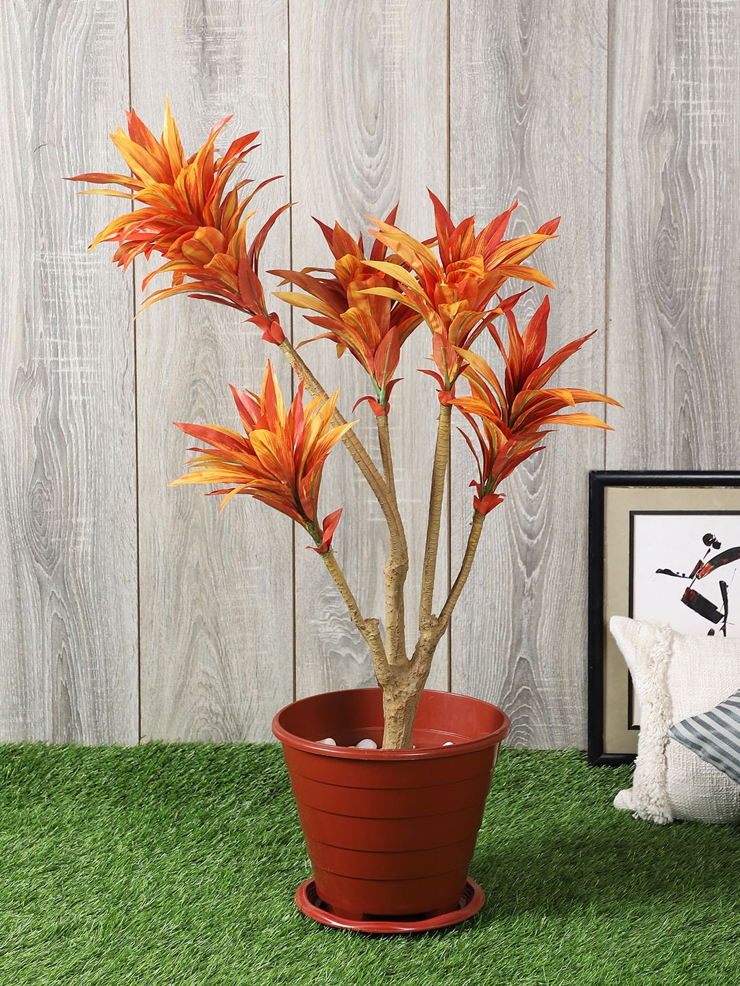 

PolliNation Orange Artificial Draceana Plant