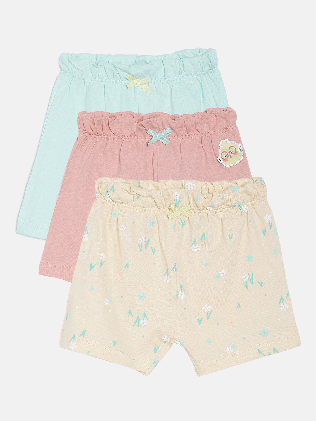

MINI KLUB Girls Pack Of 3 Printed Regular Fit Regular Shorts, Multi