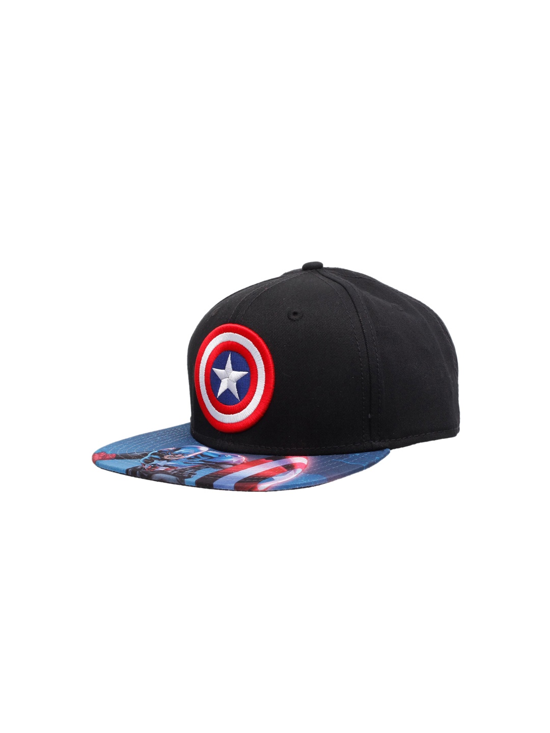

Free Authority Men Black & Blue Captain America Embroidered Snapback Cap