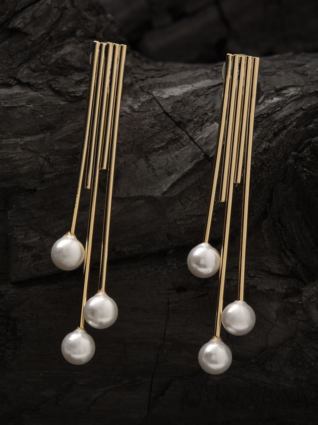 

E2O Gold-Plated Contemporary Drop Earrings