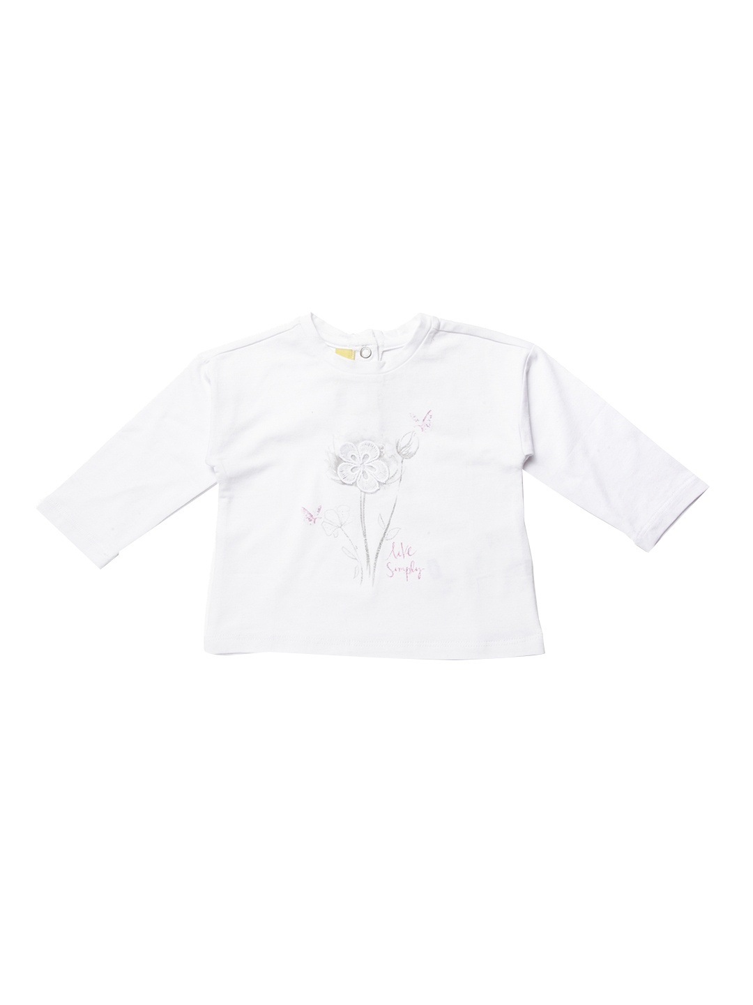

Chicco Girls White Solid Round Neck T-shirt