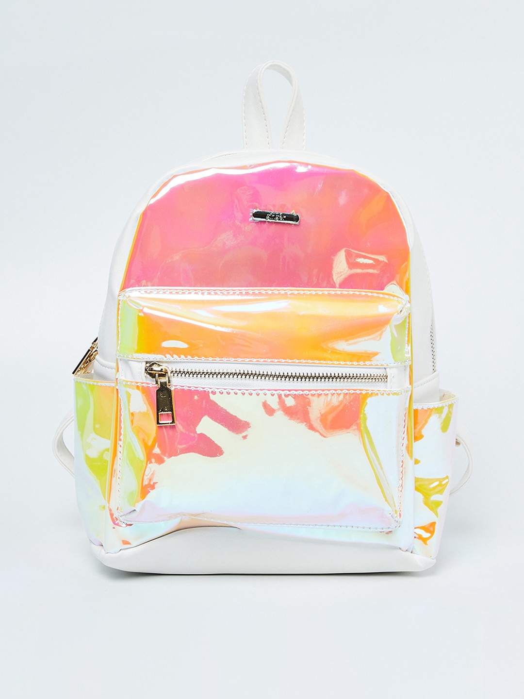

Ginger by Lifestyle Women White & Orange Solid Backpack