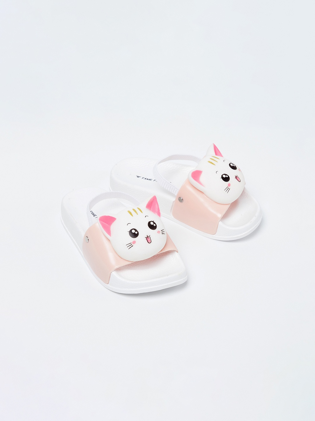 

Fame Forever by Lifestyle Girls Pink & White Printed Sliders