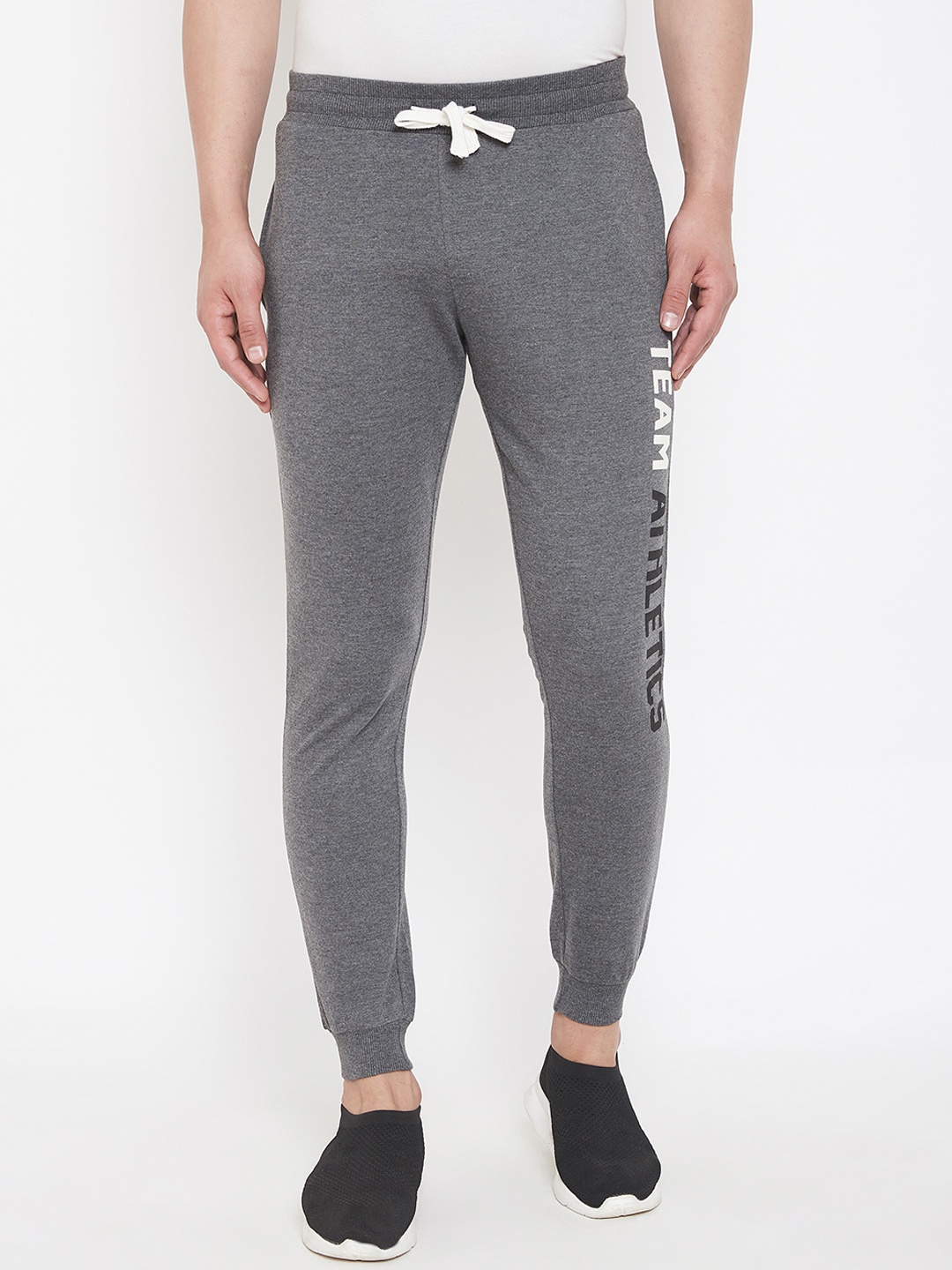 

Austin wood Men Charcoal Grey Solid Slim-Fit Joggers