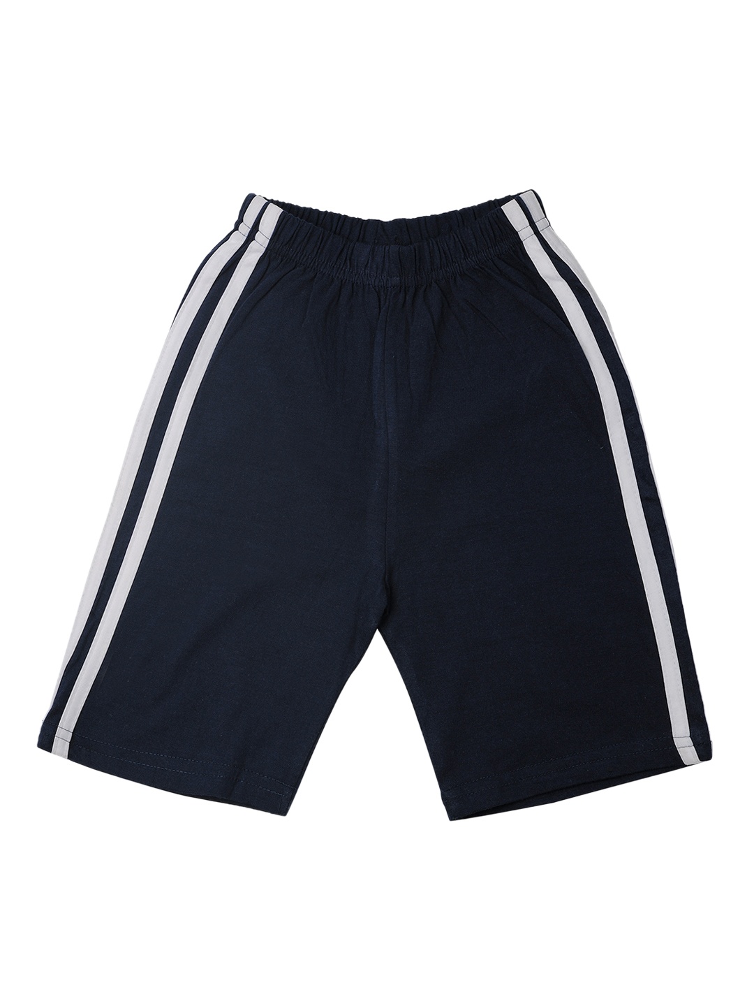 

TINY HUG Boys Navy Blue Striped Regular Fit Regular Shorts