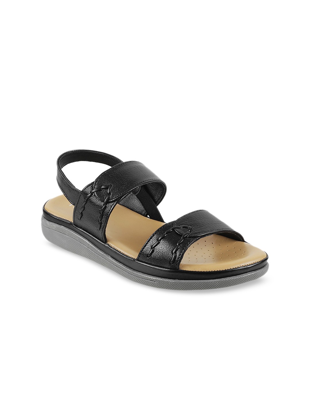 

Metro Women Black Solid Leather Heels