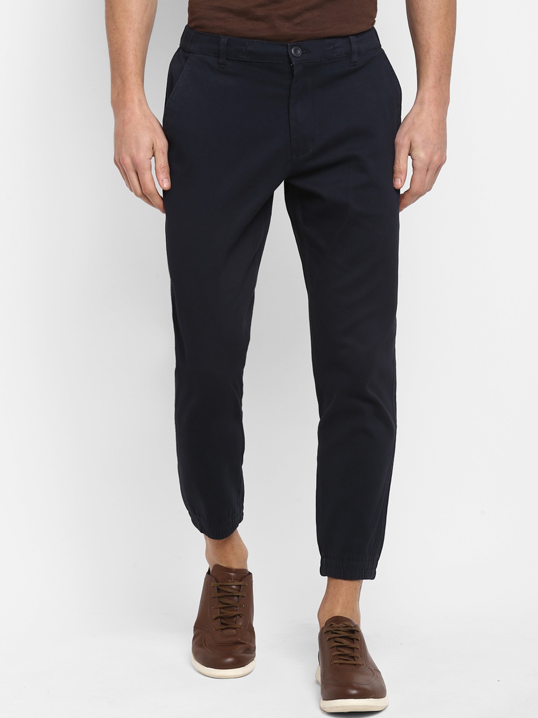 Red Tape Men Navy Blue Tapered Fit Solid Joggers