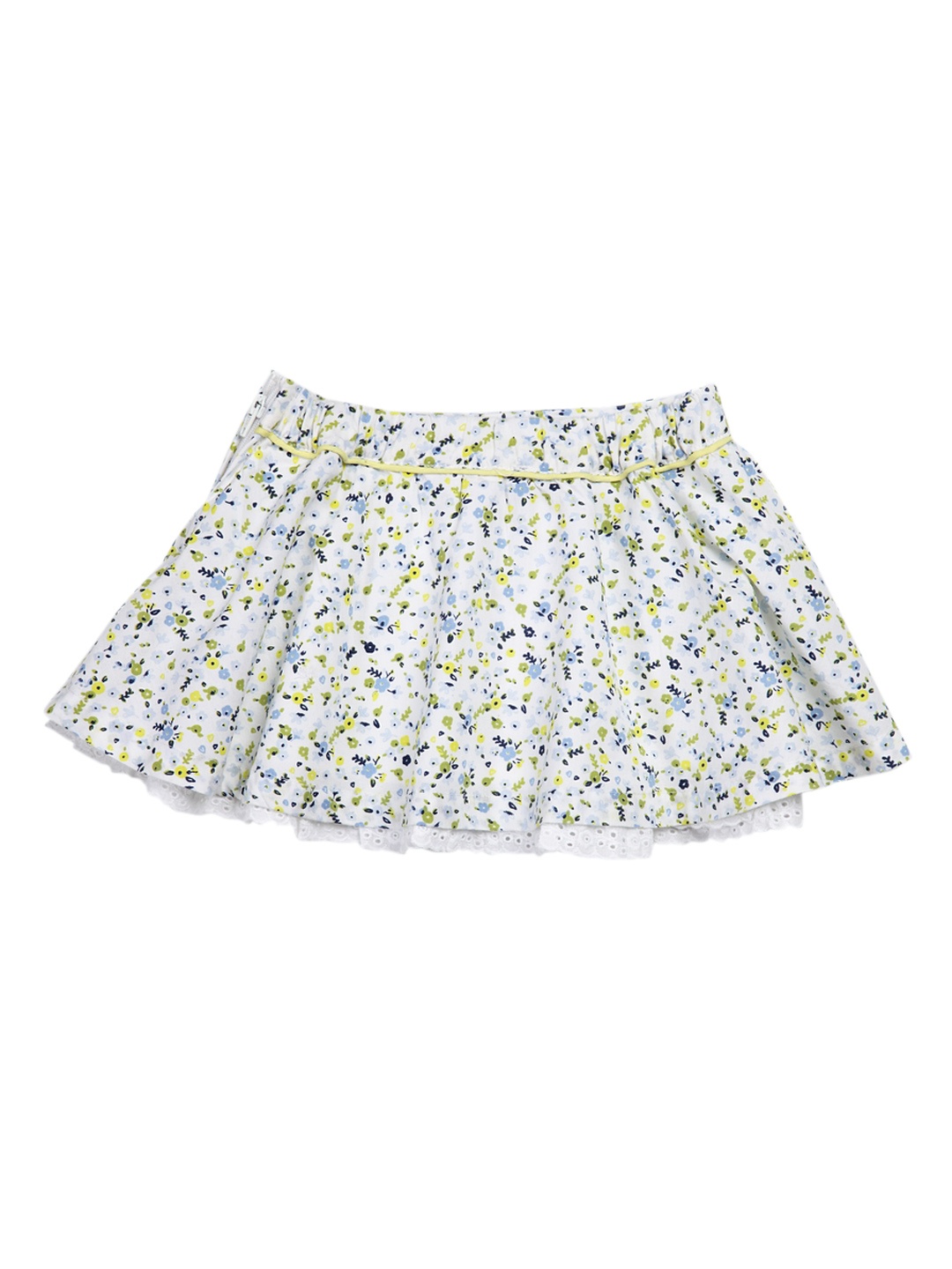 

Chicco Girls White & Green Floral Printed A-Line Mini Skirt